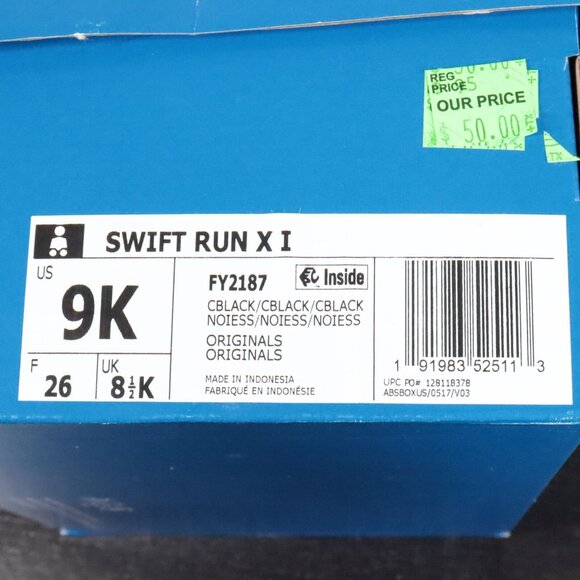 Adidas Youth Boy's 9K Swift Run XI Ortholite Black Athletic Sneaker Shoes - Picture 10 of 10